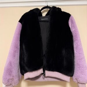 SACHI Black and Purple Women's Puffer Jacket